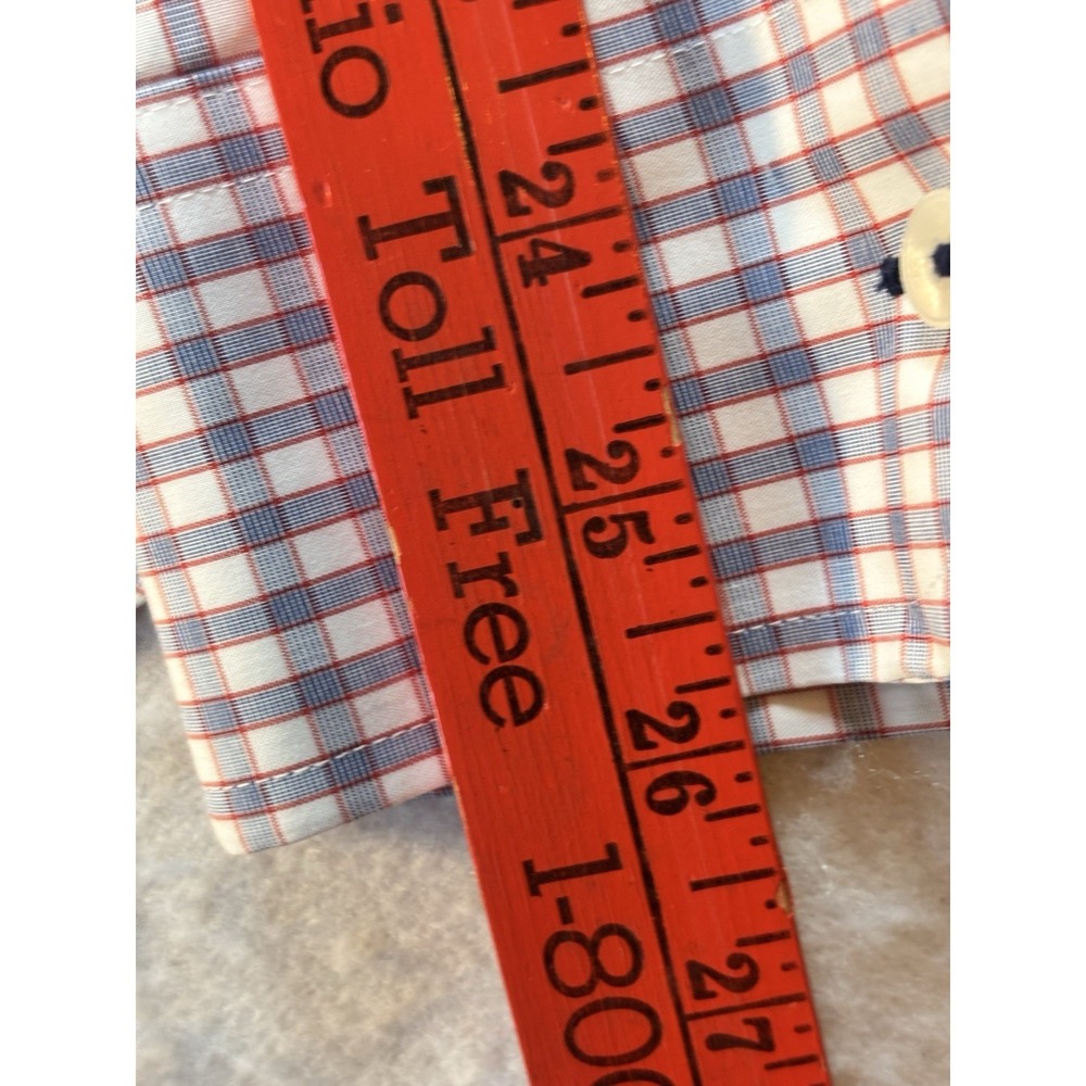 UNTUCKit Men's XL Wrinkle Free Button Down Shirt Orange Plaid Vinhas Cotton Off - Picture 4 of 7